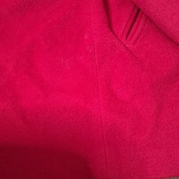 Vintage 80's 90's Barraza Red Wool Double Breasted Peacoat - Picture 8 of 13